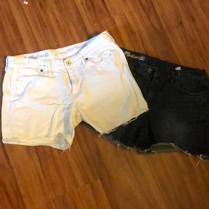 2 Pairs of Madewell slightly frayed jean shorts